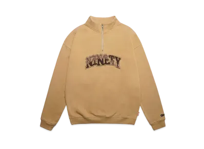 9090 Collage Logo Half-zip Sweat "Camel"
