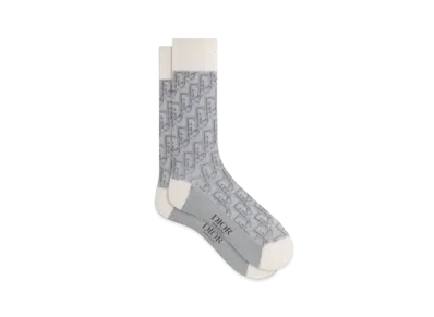 Dior Dior Oblique Socks Technical Cotton Jacquard "Gray"