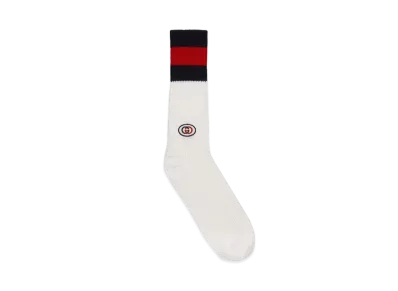 GUCCI Wool Socks With Interlocking G Patch "Ivory"