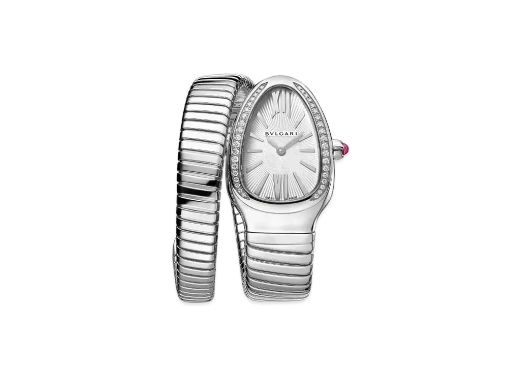 BVLGARI Serpenti Tubogas Watch Diamonds "White/Silver"