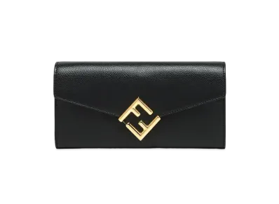 FENDI FF Diamonds Continental Wallet Leather "Black"