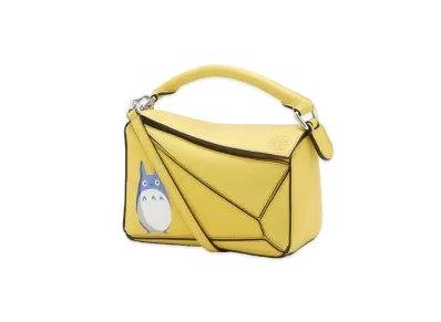 LOEWE x My Neighbor Totoro Mini Puzzle Bag In Classic Calfskin "Yellow"