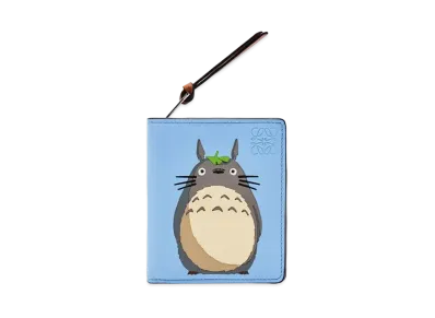LOEWE x My Neighbor Totoro Compact Zip Wallet In Classic Calfskin "Light Blue"