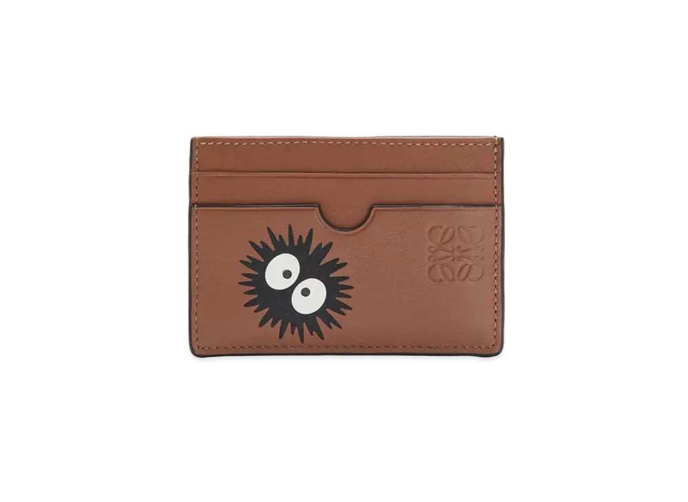 LOEWE x My Neighbor Totoro Dust Bunnies Plain Cardholder In Classic Calfskin "Tan/Black"