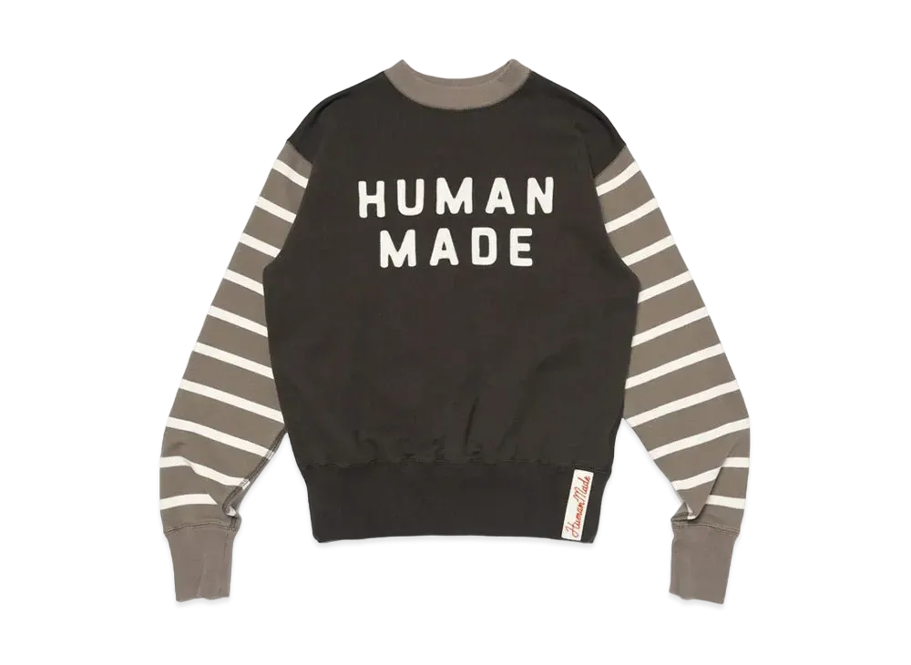 HUMAN MADE Striped Sleeve Sweatshirt "Charcoal"