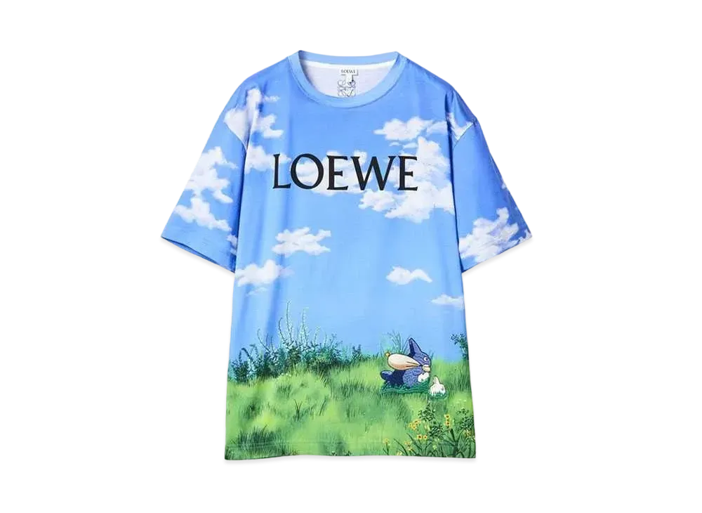 LOEWE x My Neighbor Totoro Landscape T-shirt In Cotton "Sky Blue"
