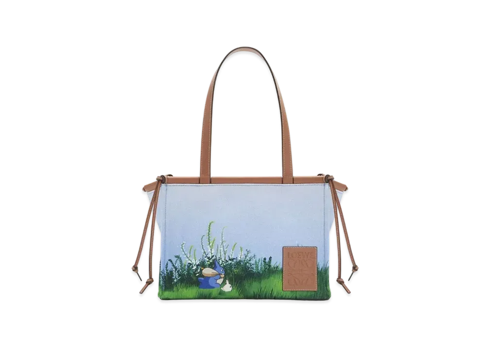 LOEWE x My Neighbor Totoro Small Cushion Tote Bag In Llinen and Calfskin
