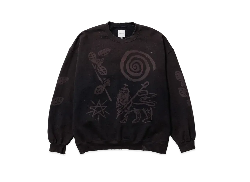Sasquatchfabrix Ethiopia Print Vintage Sweatshirt "Black"