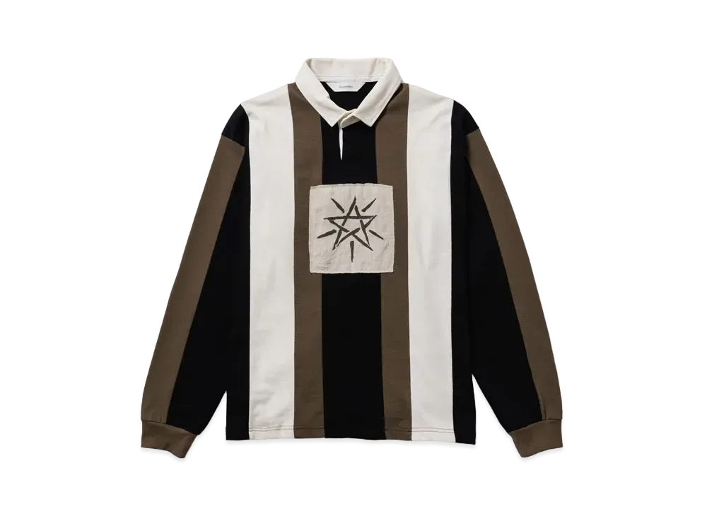 Sasquatchfabrix Stripe Rugger Shirt "Black White"