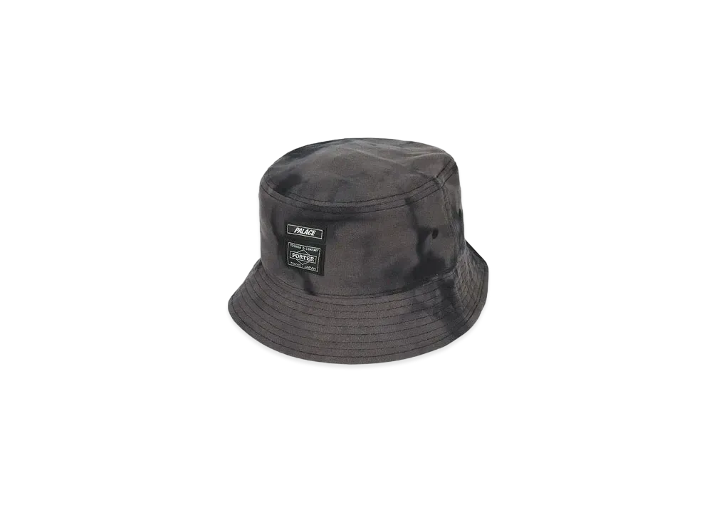 PALACE PORTER Bucket Hat "Black Wave Dye"