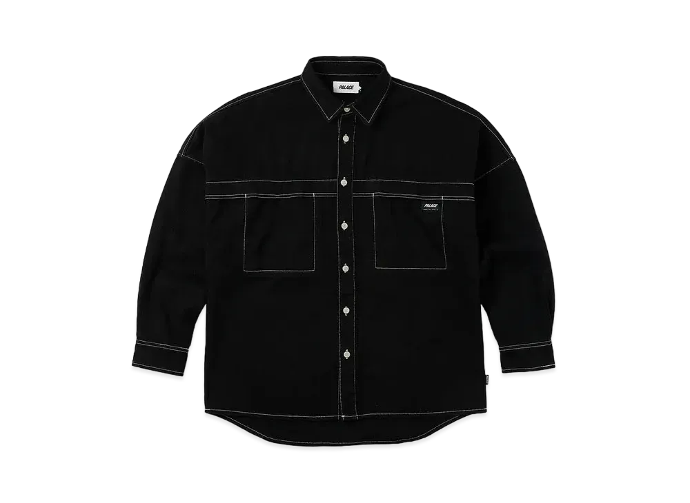 PALACE Stitch Up Drop Shoulder Shirt "Black"