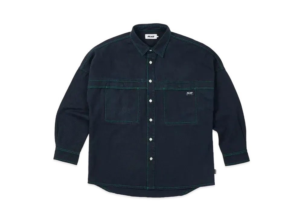 PALACE Stitch Up Drop Shoulder Shirt "Navy"