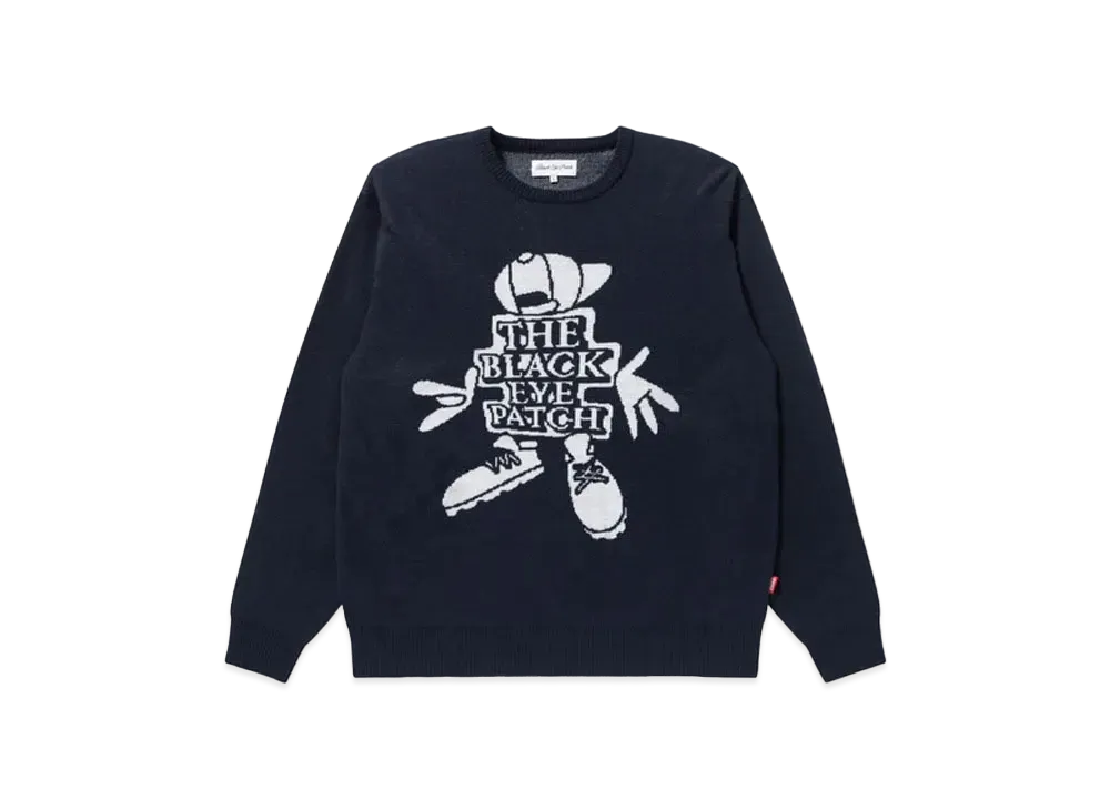 Black Eye Patch OG Boy Knit Sweater "Navy"
