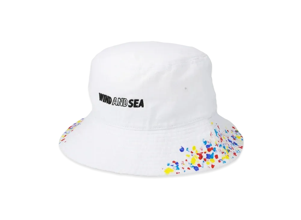 WIND AND SEA Splash Paint Bucket Hat (Neshu_WDS) "White"