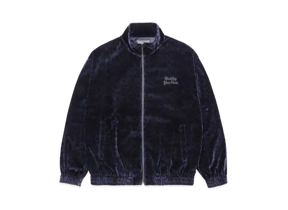 WACKO MARIA Leopard Velvet Track Jacket "Navy"