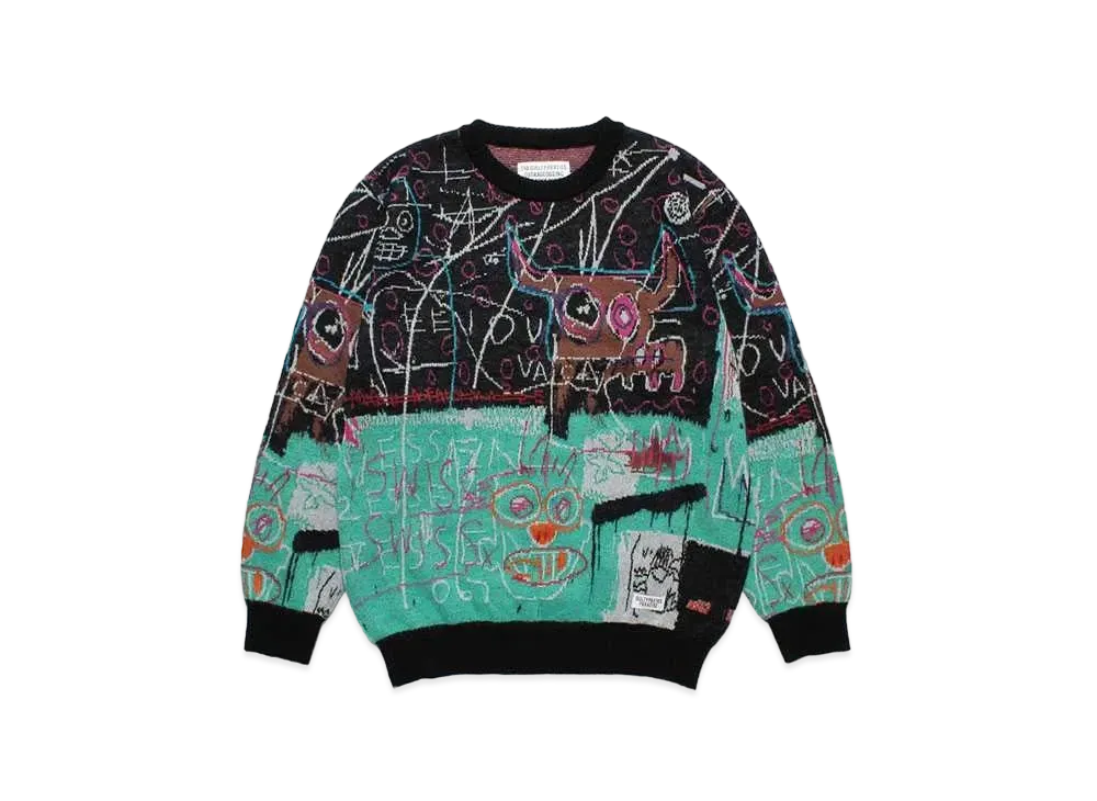 WACKO MARIA Jean-Michel Basquiat / Jacquard Sweater "One"
