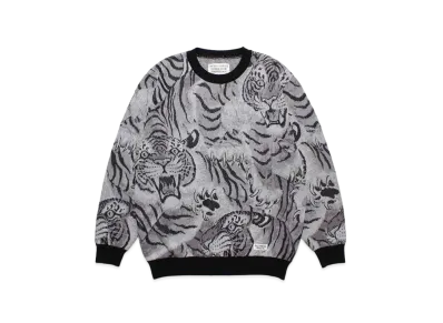 WACKO MARIA Tim Lehi / One Hundred Tigers Jacquard Sweater "Gray"