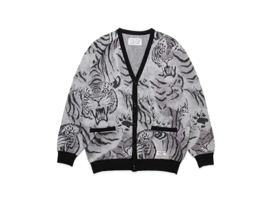 WACKO MARIA Tim Lehi / One Hundred Tigers Jacquard Cardigan "Gray"