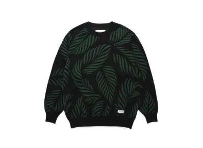 WACKO MARIA Leaf Jacquard Sweater "Green"