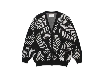 WACKO MARIA Leaf Jacquard Cardigan "Gray"