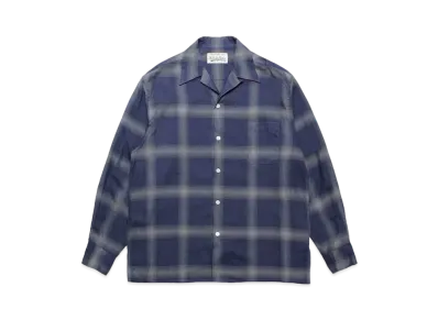 WACKO MARIA Check Open Collar Shirt "Navy"