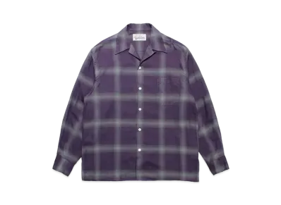 WACKO MARIA Check Open Collar Shirt "Purple"
