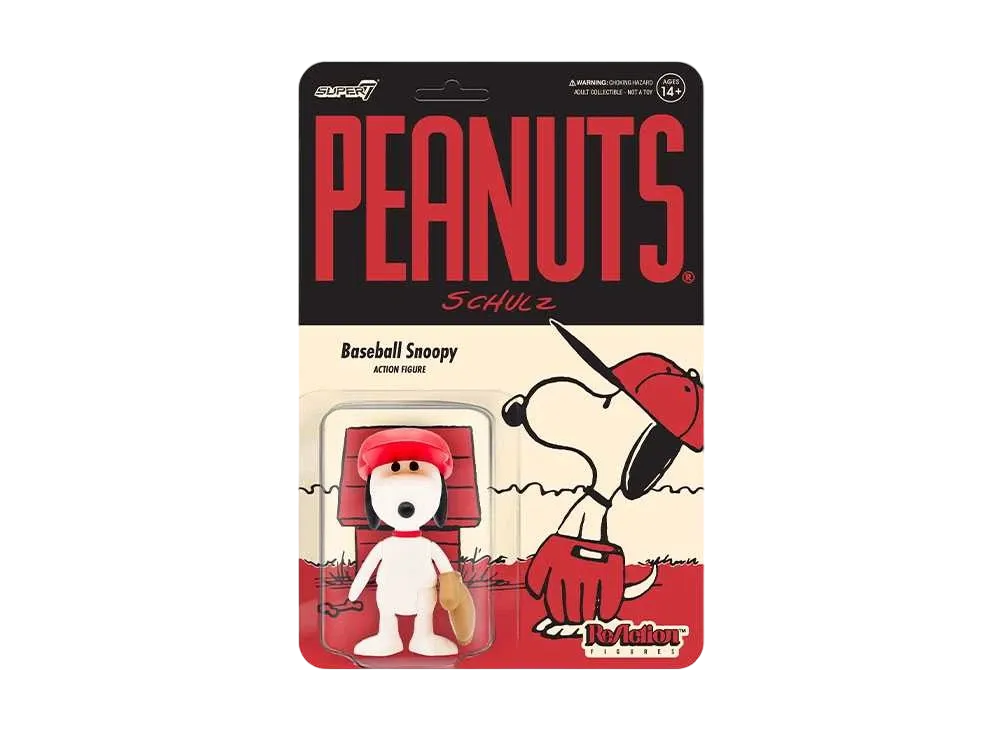 Super7 Peanuts ReAction Action Figure Wave 5 - Baseball Snoopy "Multicolor"