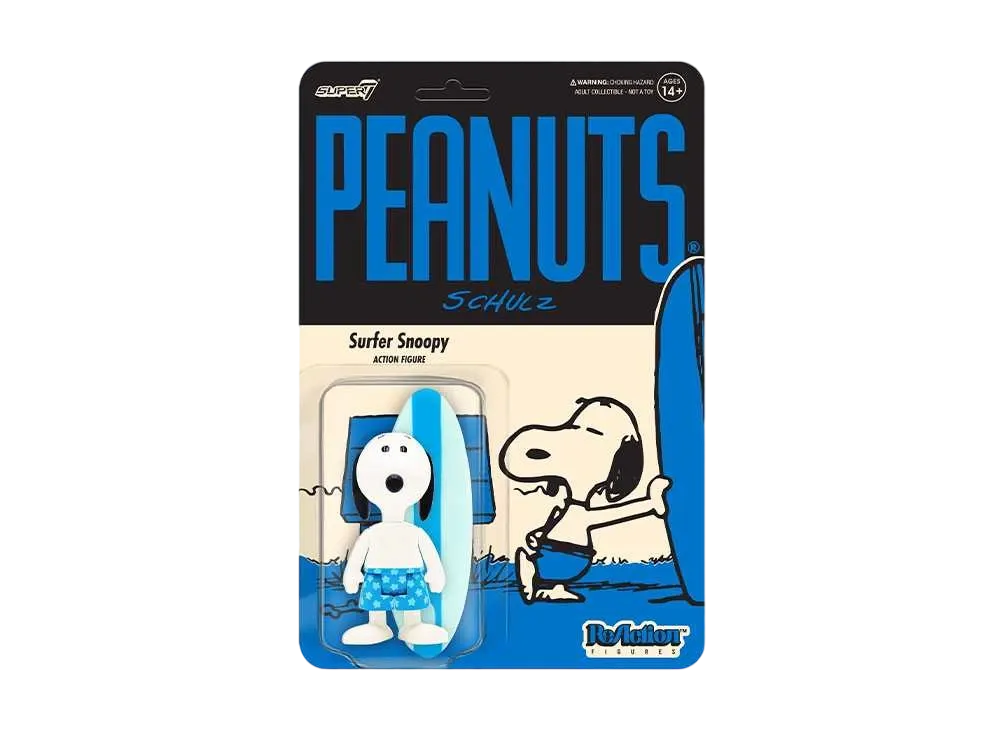 Super7 Peanuts ReAction Action Figure Wave 5 - Surfer Snoopy "Multicolor"