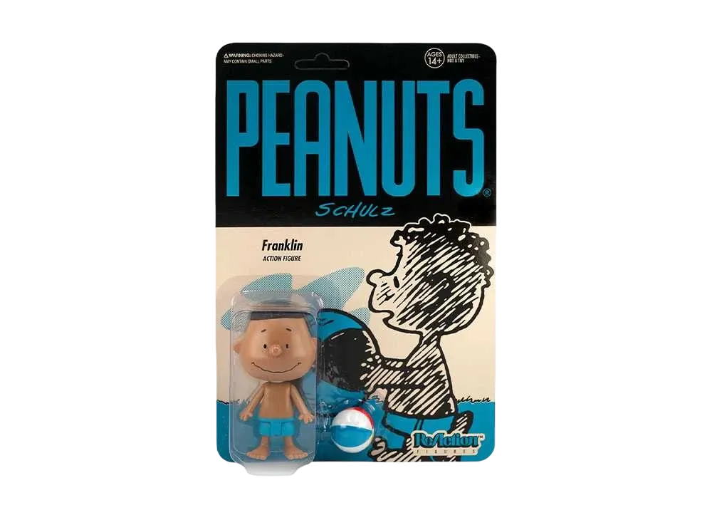 Super7 Peanuts ReAction Action Figure Wave 2 Franklin Beach Ball "Multicolor"