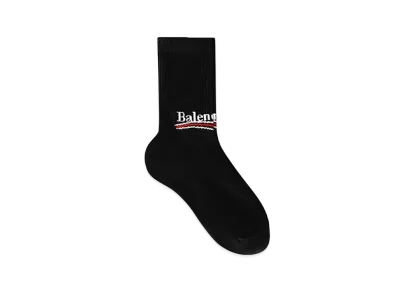 BALENCIAGA Political Campaign Tennis Socks "Black/White"