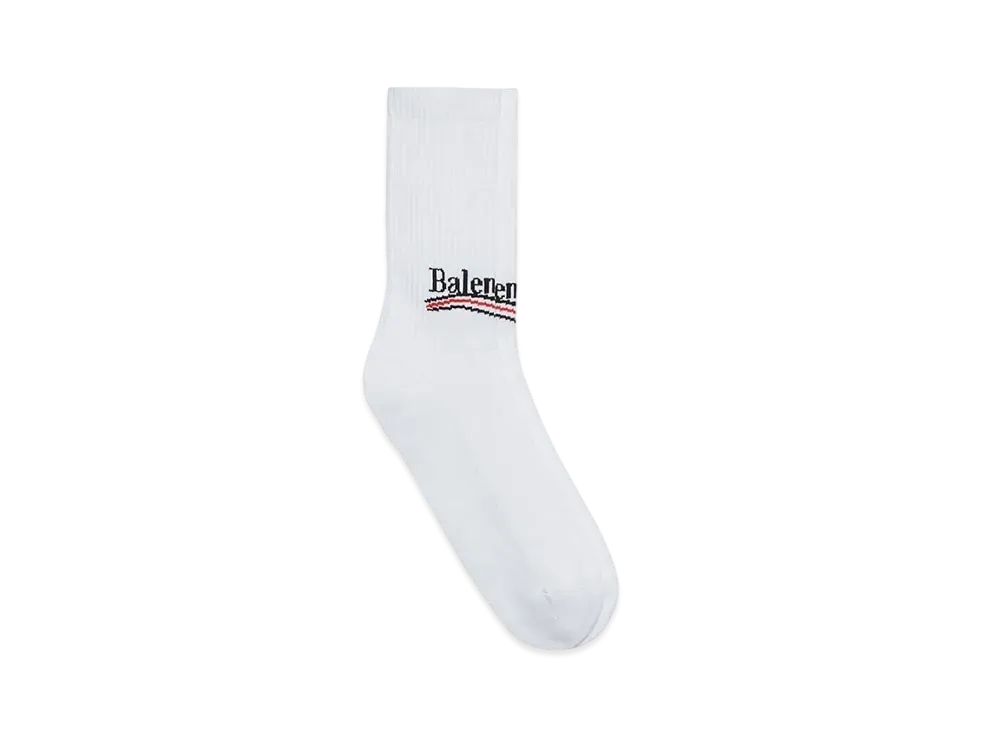 BALENCIAGA Political Campaign Tennis Socks "White"