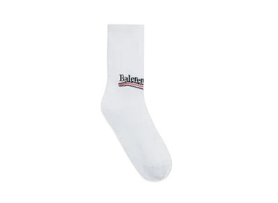 BALENCIAGA Political Campaign Tennis Socks "White"