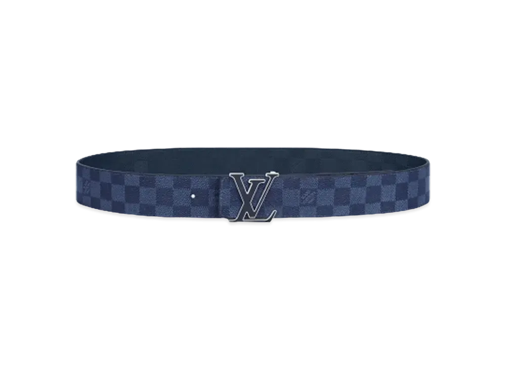 Louis Vuitton LV Initials 40mm Reversible Belt Damier Infini and Damier Graphite "Blue"