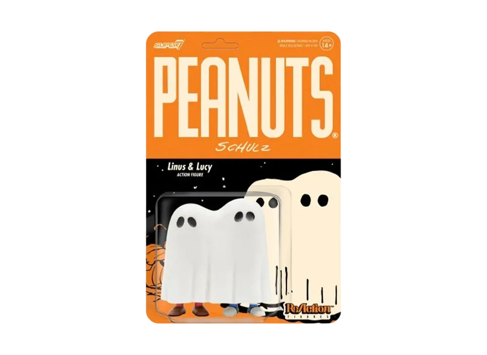 Super7 Peanuts ReAction Action Wave 4 Linus & Lucy Ghost "Multicolor"