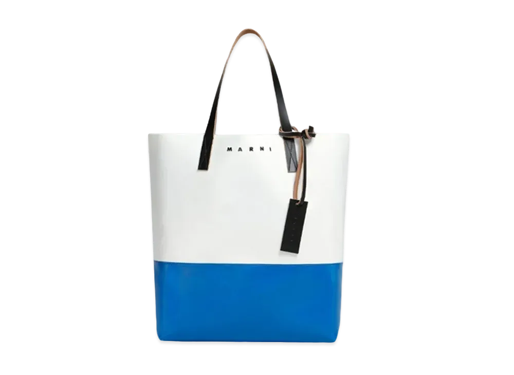 Marni Tribeca Shopping Bag "Lily White/Bluette"