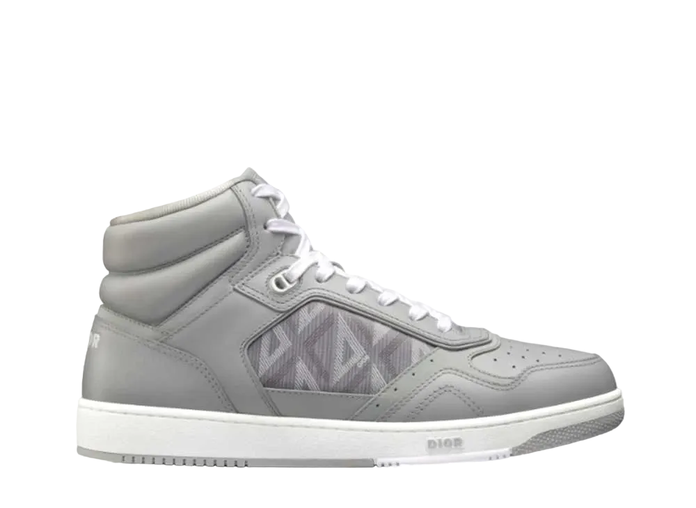 Dior Women's Dior Essentials B27 Hightop Sneaker Smooth Calfskin & CD Diamond Canvas "Gray"