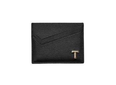 Tiffany & Co. Tiffany T Card Case In Leather "Black"