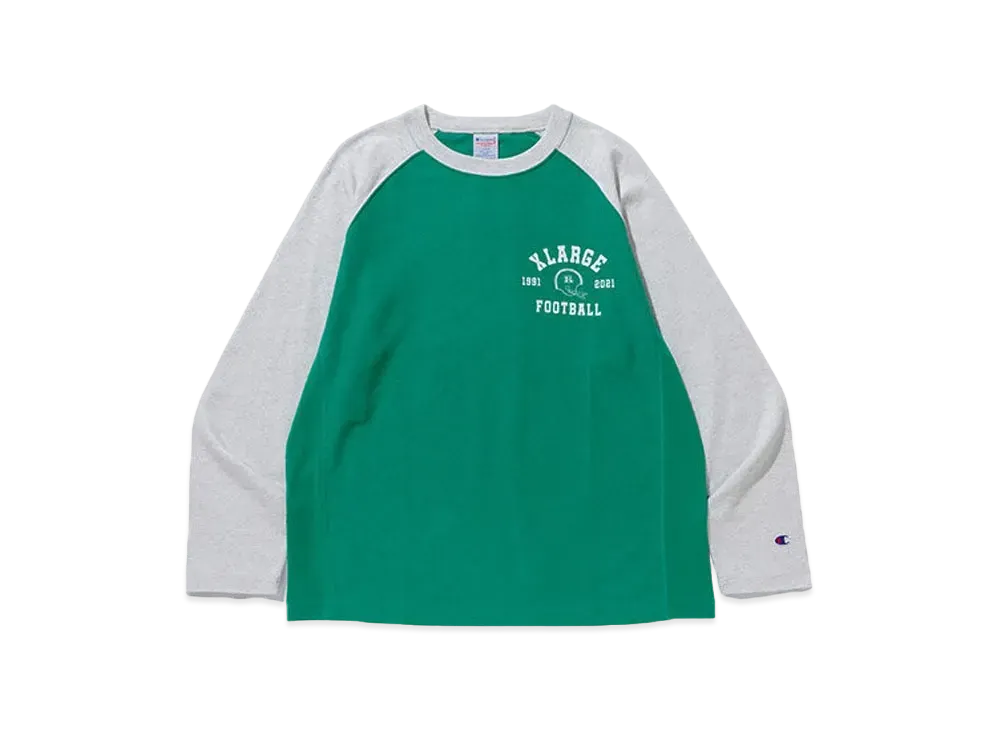 XLARGE x Champion Reverse Weave Raglan L/S Tee "Green"