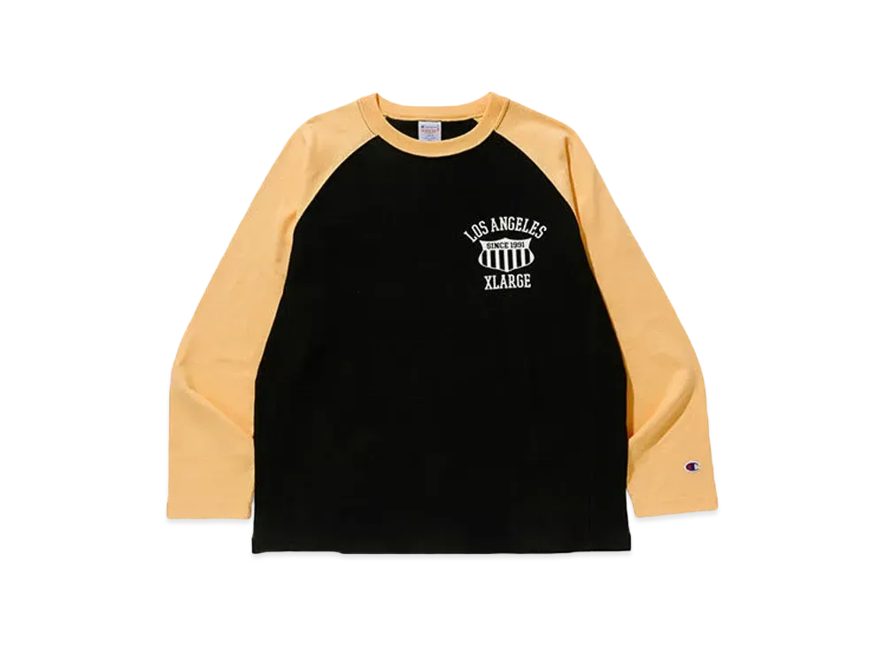 XLARGE x Champion Reverse Weave Raglan L/S Tee "Yellow"