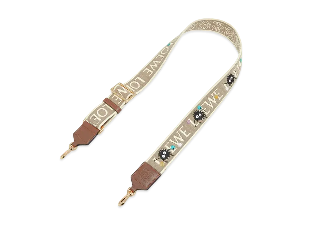 LOEWE x Spirited Away Susuwatari Thin Strap In Anagram Jacquard and Calfskin "Natural/Havana"