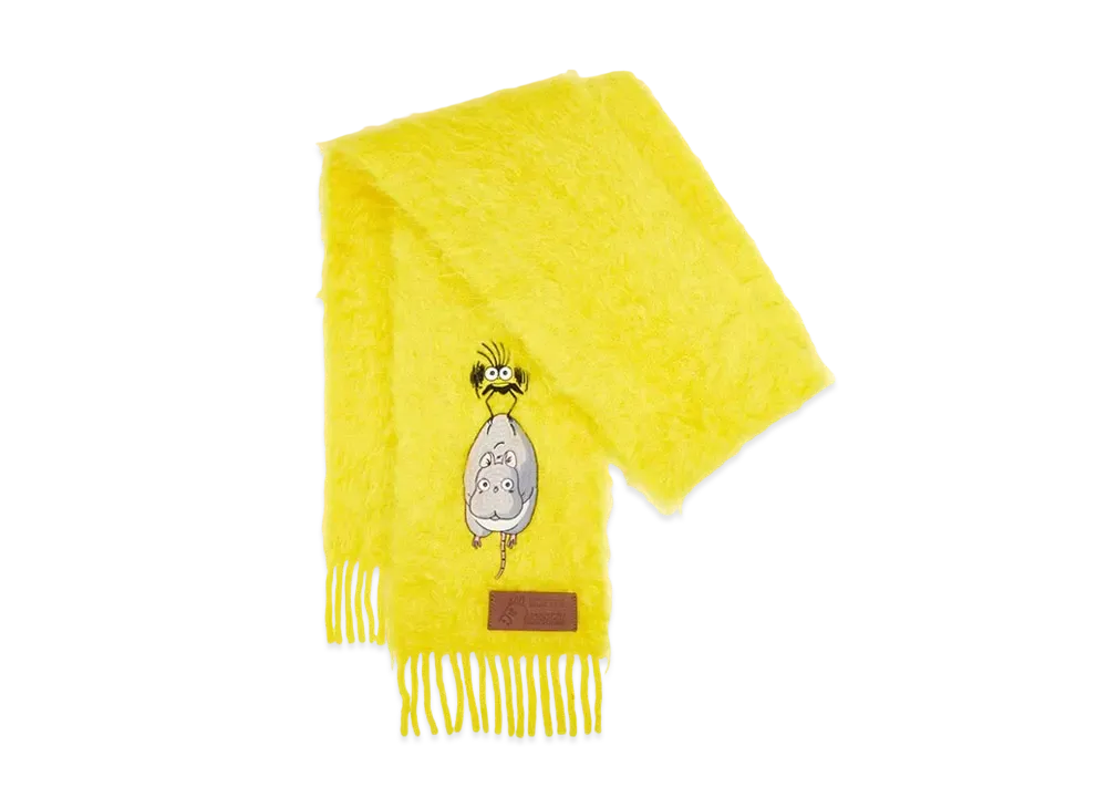 LOEWE x Spirited Away Bo Mouse Yu-bird Scarf In Wool and Mohair "Yellow"
