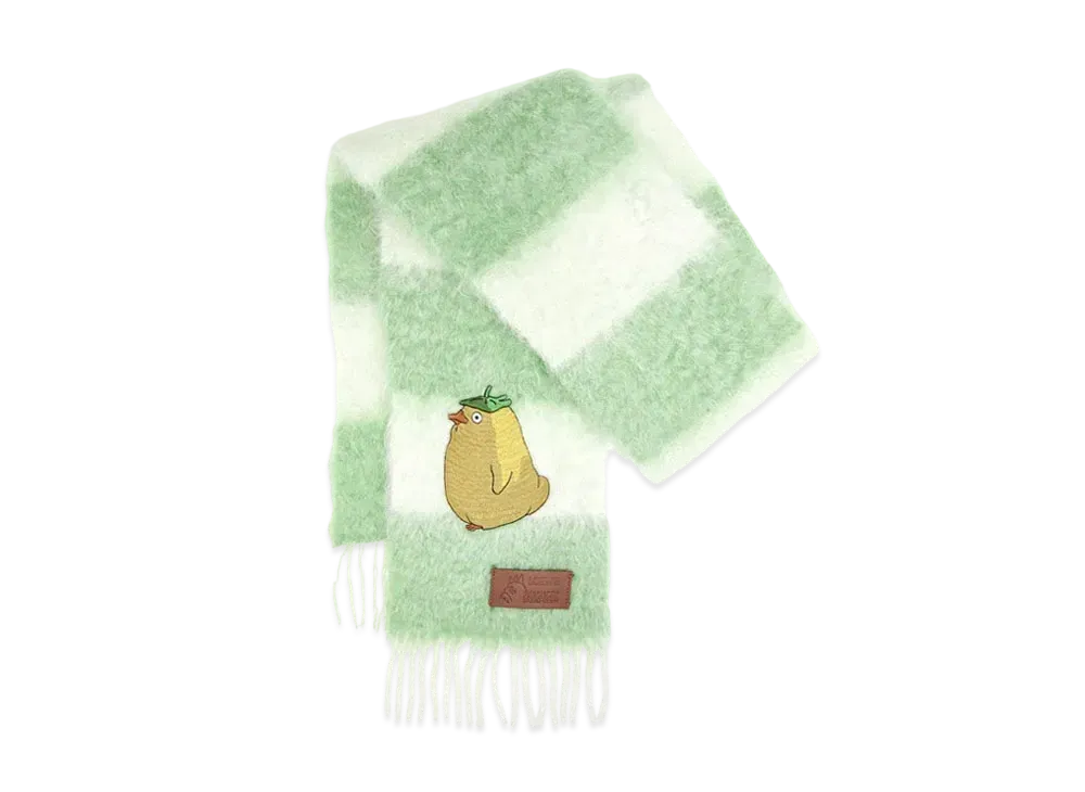 LOEWE x Spirited Away Otori-sama Scarf In Mohair and Wool "Ecru/Green"