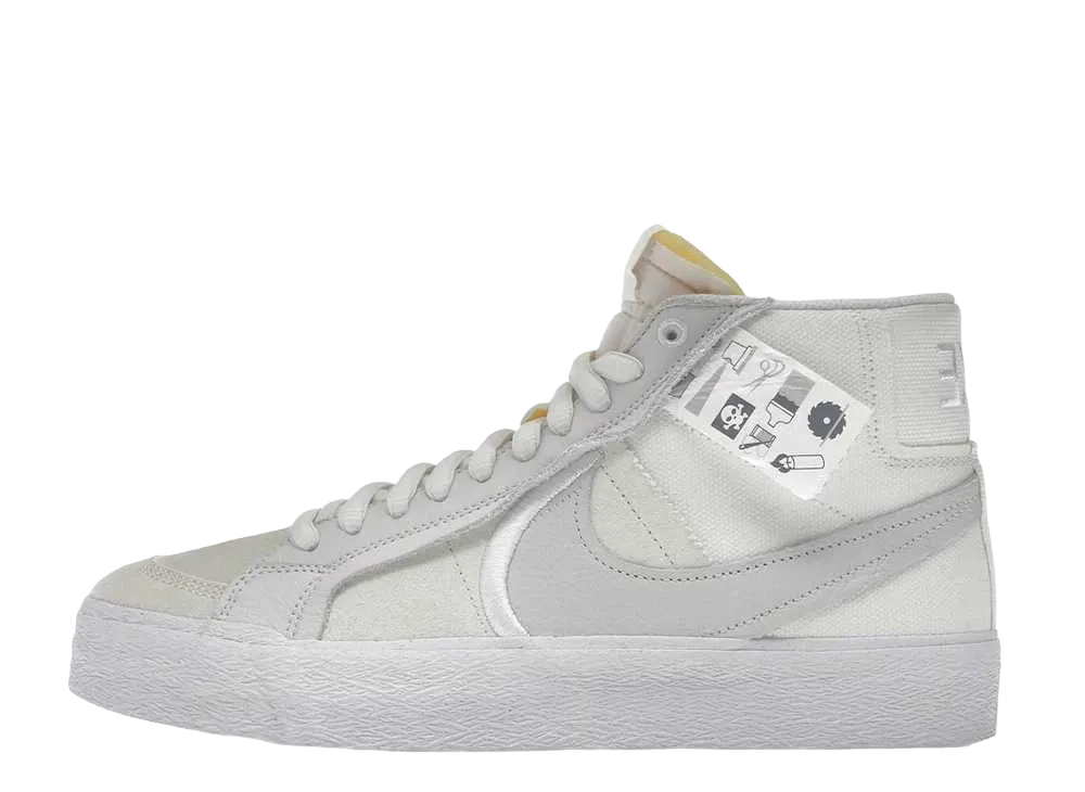 ナイキ SB ブレーザー ミッド "ワーニング ラベル サミット ホワイト"