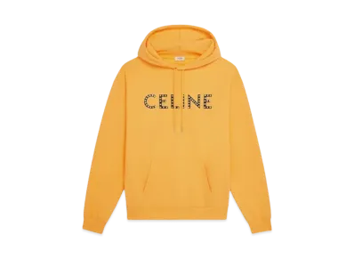CELINE Loose Hoodie In Cotton Fleece With Studs "Mimosa/Black"