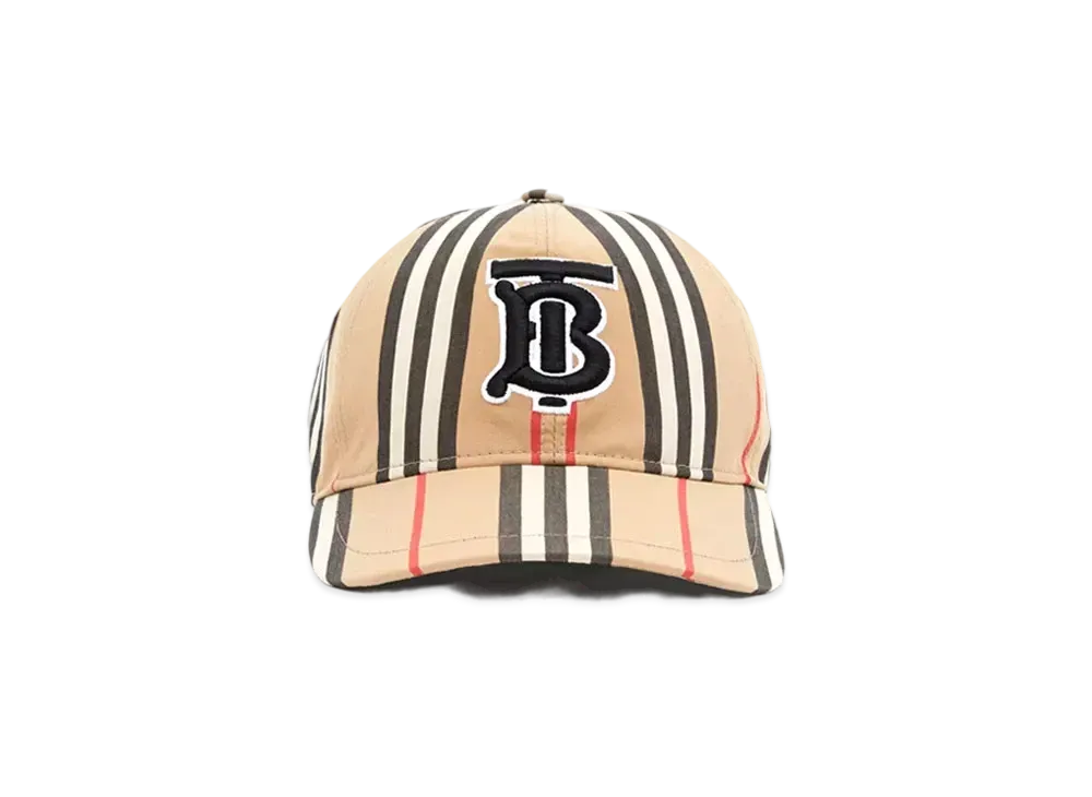Burberry Stripe TB Baseball Cap "Archive Beige"