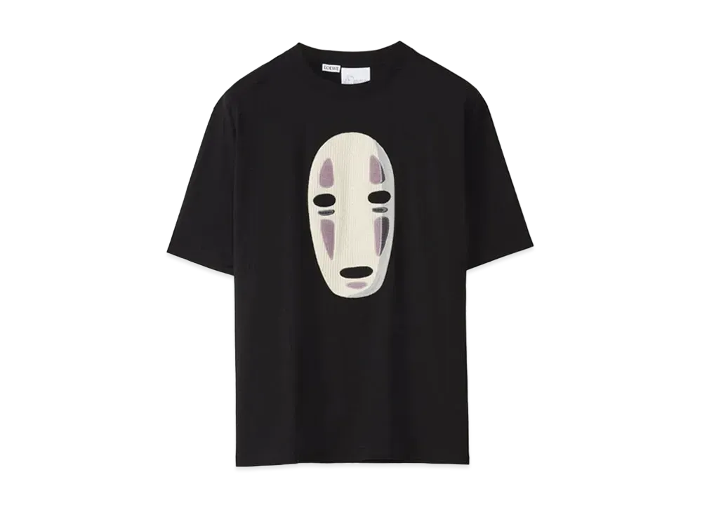 LOEWE x Spirited Away Kaonashi Embroidered T-shirt In Cotton "Black/Multicolor"