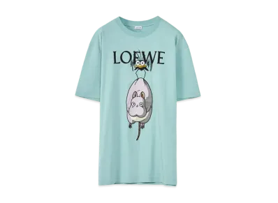 LOEWE x Spirited Away Bo Mouse Yu-bird T-shirt In Cotton "Turquoise/Multicolor"