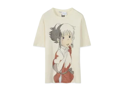 LOEWE x Spirited Away Chihiro Oversize Embroidered T-shirt In Cotton "Ecru/Multicolor"