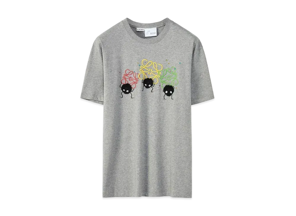 LOEWE x Spirited Away Susuwatari Anagram T-shirt In Cotton "Hemp Gray/Black"