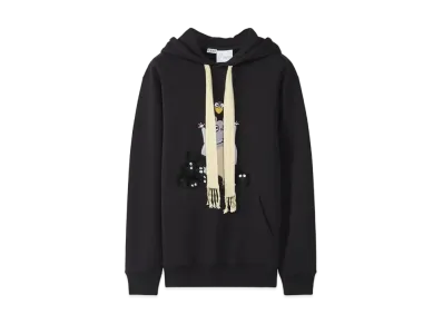 LOEWE x Spirited Away Bo Mouse Embroidered Hoodie In Cotton "Black/Multicolor"
